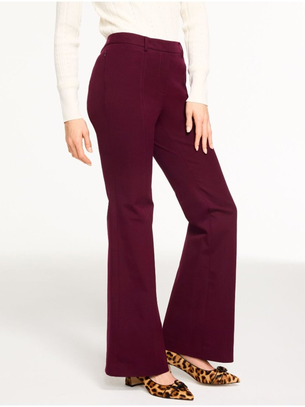 Kut From The Kloth Dress Pants Size 8 Petites Burgundy Stretch